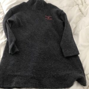 Tocoto vintage gray ribbed turtleneck dress